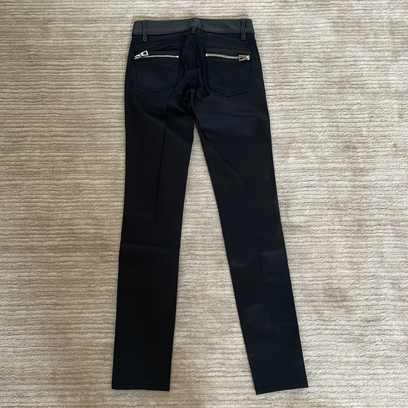 NWOT Barbara Bui Black Leather Trim Skinny Leg Pants Size 34 Italian - Picture 5 of 8